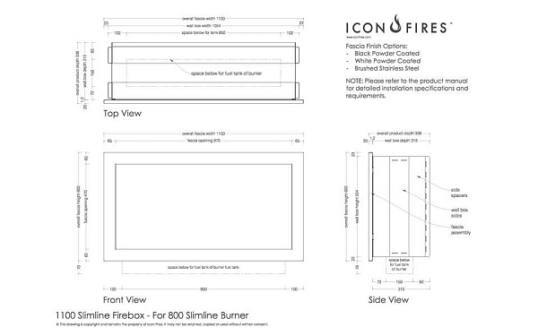 ICON FIRES Slimline Firebox 1100FB_2