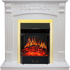 Royal Flame Sorrento с очагом Majestic FX Brass белый дуб